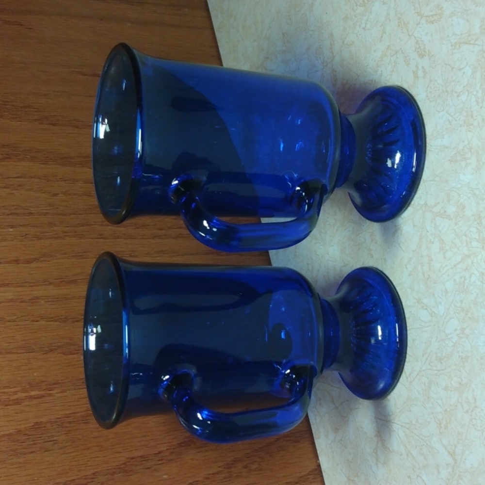 Vintage Cobalt Blue Set of 2 Glasses